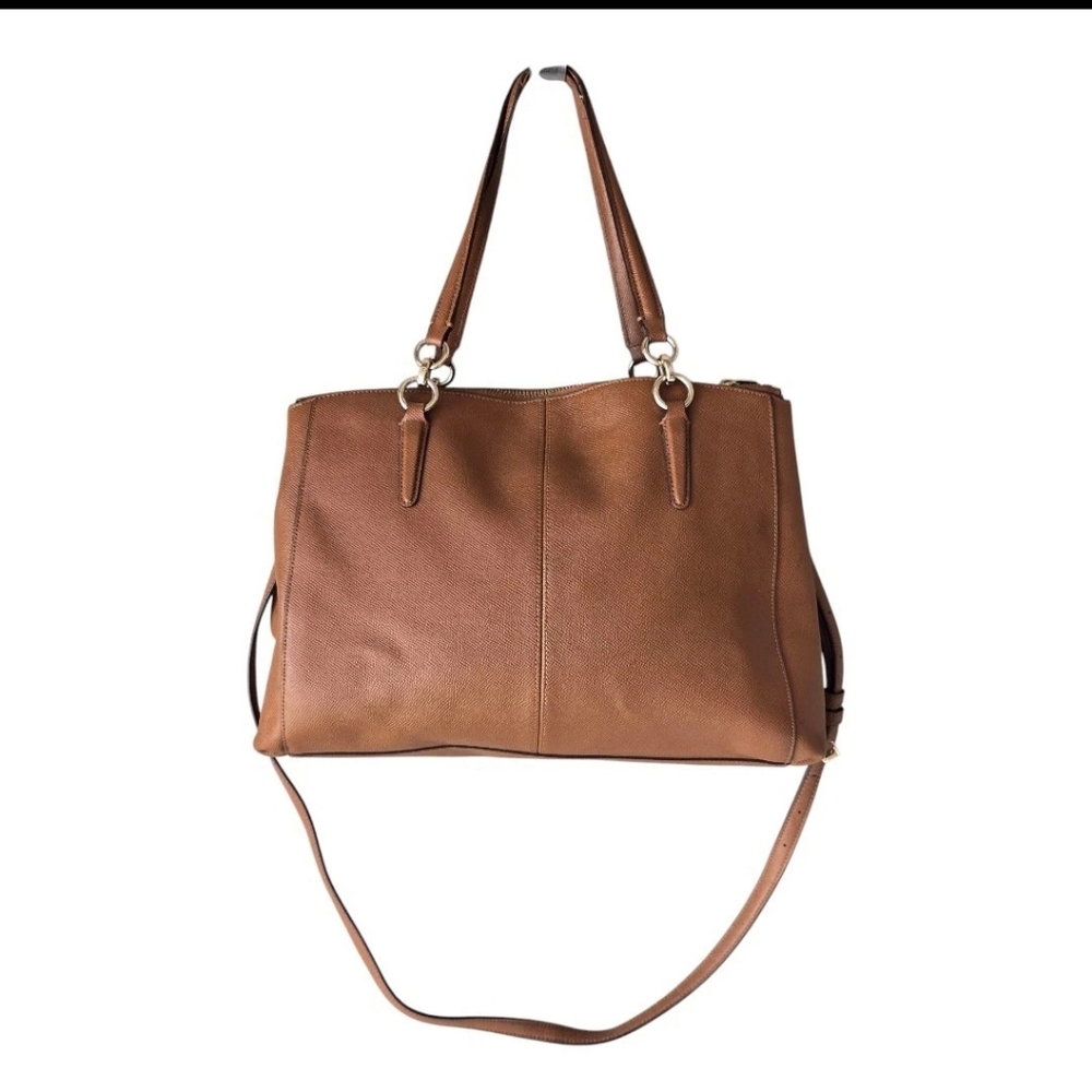 Coach Christie Carryall Leather HandBag Brown Women Large 3way Removeable Strap - Picture 2 of 13
